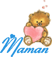 Gif animé maman ours et coeur